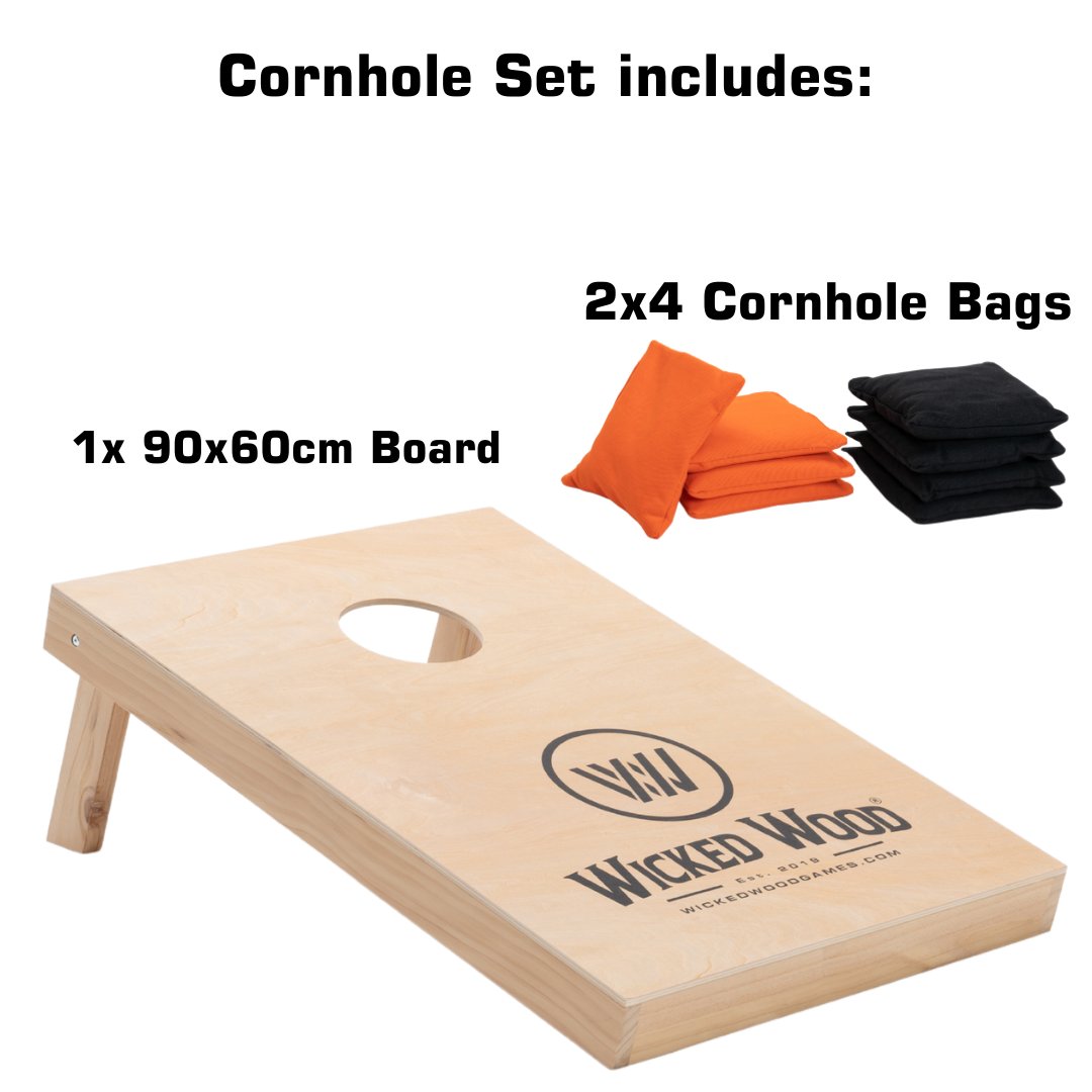 Cornhole Startpaket - 90x60 - 1x bräda / 2x4 påsar - Wicked Wood